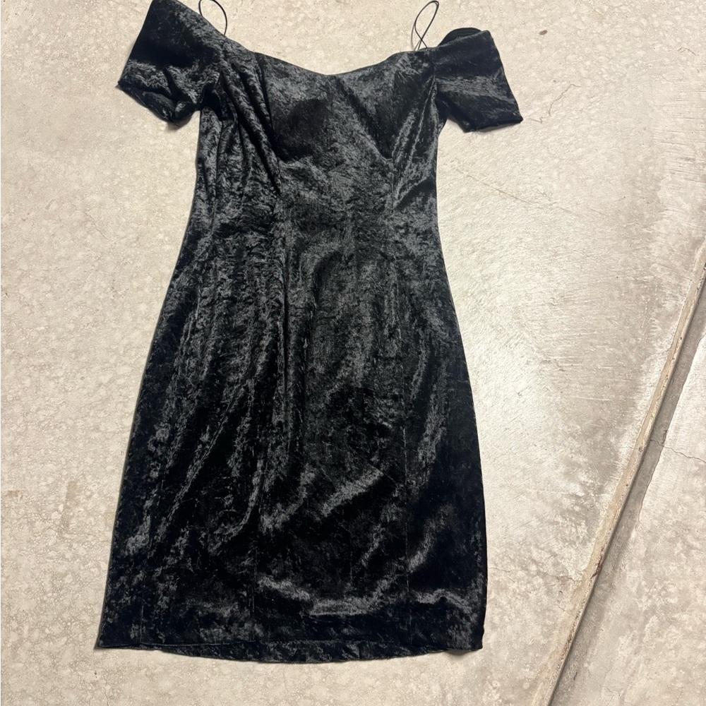 All that Jazz Black Velvet Strapless Dress